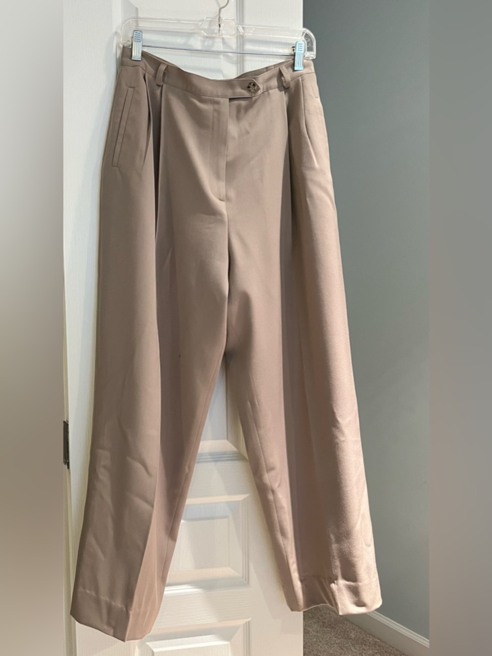 Austin Reed Beige-Taupe High-Waist Trousers